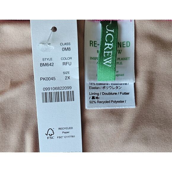 J. CREW Plus 2X Bikini Bottom Radiant Fuchsia High Waist & Leg Medium Cover NEW - Picture 4 of 5